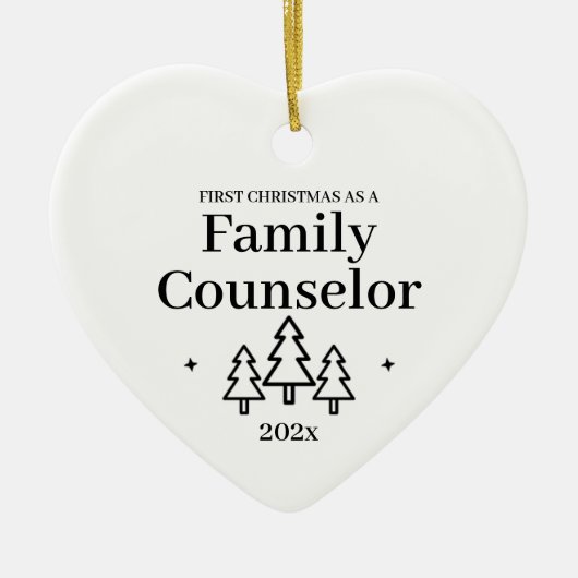 ファミリーカウンセラー初めてのクリスマス セラミックオーナメント (正面)