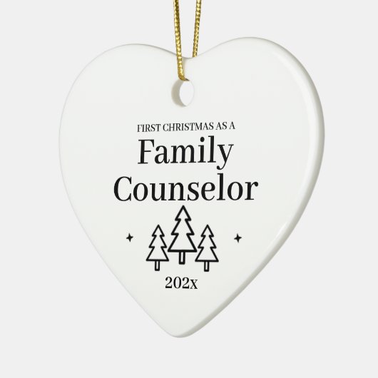 ファミリーカウンセラー初めてのクリスマス セラミックオーナメント (左)