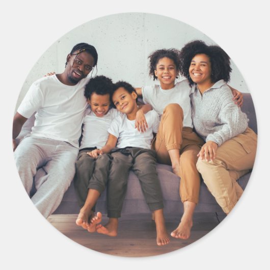 ファミリーカスタムイメージステッカー、カスタムフォトステッカー ラウンドシール (正面)