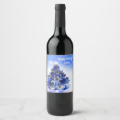 ファミリーカスタムクリスマスツリーワインボトル ワインラベル (正面)