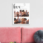 ファミリーカスタムフォトコラージュ愛ハートファミリー名 キャンバスプリント (インサイチュ (リビング))