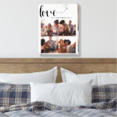 ファミリーカスタムフォトコラージュ愛ハートファミリー名 キャンバスプリント (インサイチュ (寝室))