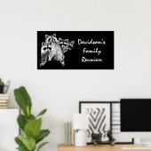 ファミリーカスタム懇親会おもしろいサインカワイラクーン ポスター (ホームオフィス)