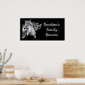 ファミリーカスタム懇親会おもしろいサインカワイラクーン ポスター (キッチン)