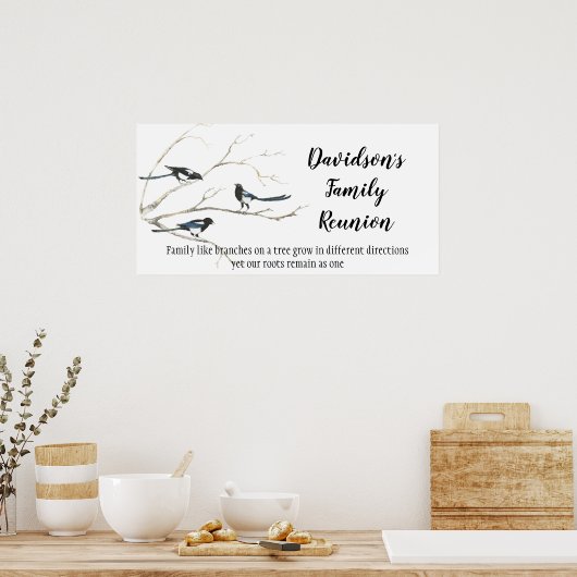 ファミリーカスタム懇親会感動的ツリー引用文 ポスター (キッチン)