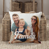 ファミリーカスタム文字オーバーレイ付きフォトキープサウ クッション