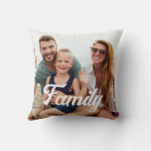 ファミリーカスタム文字オーバーレイ付きフォトキープサウ クッション (裏面)