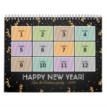 ファミリーカレンダーテンプレート2023グリッターカスタム写真