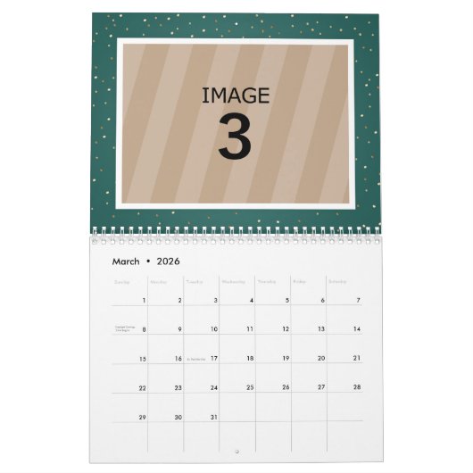 ファミリーカレンダーテンプレート2023グリッターカスタム写真 カレンダー (3月 2026)