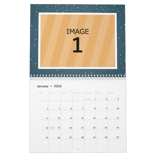 ファミリーカレンダーテンプレート2023グリッターカスタム写真 カレンダー (1月 2026)