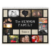 ファミリーカレンダー2025月例写真素朴黒 カレンダー (カバー)