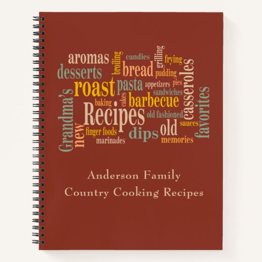 ファミリーカントリー料理レシピことわざ ノートブック (正面)