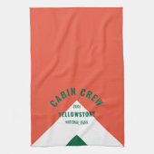 ファミリーキャパーソナライズされたビン名レッドグリーンレトロ キッチンタオル (縦)