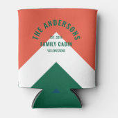 ファミリーキャパーソナライズされたビン名レッドグリーンレトロ 缶クーラー (正面)