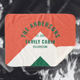 ファミリーキャパーソナライズされたビン名レッドネイビーレトロ シェルパブランケット