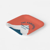 ファミリーキャパーソナライズされたビン名レッドネイビーレトロ ペーパープレート (傾斜あり)