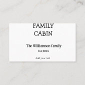 ファミリーキャビンはファミリー名年月日のestを追加。文字 名刺 (裏面)