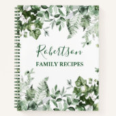 ファミリーキャビンウォーターカラーアイビーセージシダレシピ ノートブック (正面)