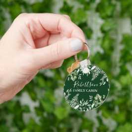 ファミリーキャビンウォーターカラーアイビーセージシダ緑 キーホルダー