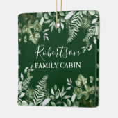ファミリーキャビンウォーターカラーアイビーセージシダ緑 セラミックオーナメント (左)