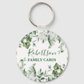 ファミリーキャビンウォーターカラーアイビーセージシダ キーホルダー (正面)
