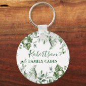 ファミリーキャビンウォーターカラーアイビーセージシダ キーホルダー (正面)