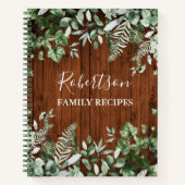 ファミリーキャビンウッドウォーターカラーアイビーセージシダレシピ ノートブック (正面)
