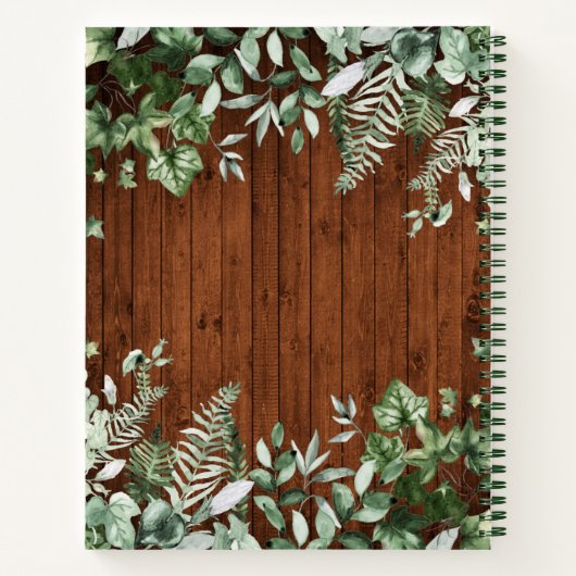 ファミリーキャビンウッドウォーターカラーアイビーセージシダレシピ ノートブック (裏面)