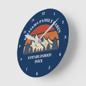 ファミリーキャビンカスタムマウンテンズバケーションハウス ラウンド壁時計 (傾斜)