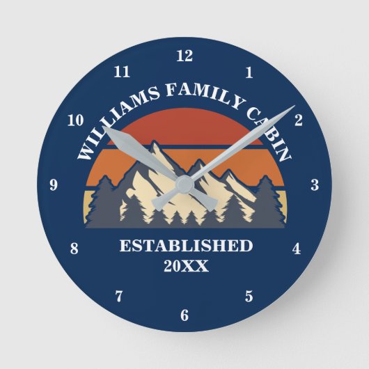 ファミリーキャビンカスタムマウンテンズバケーションハウス ラウンド壁時計 (正面)