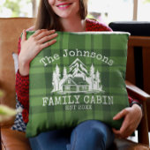 ファミリーキャビングリーンプレイドをテーマにした名パーソナライズされた前 クッション