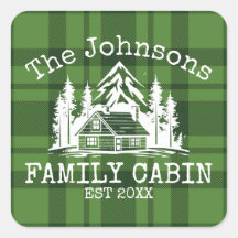 ファミリーキャビングリーンプレイドをテーマにした名パーソナライズされた前