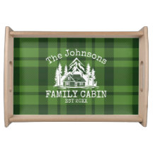 ファミリーキャビングリーンプレイドをテーマにした名パーソナライズされた前