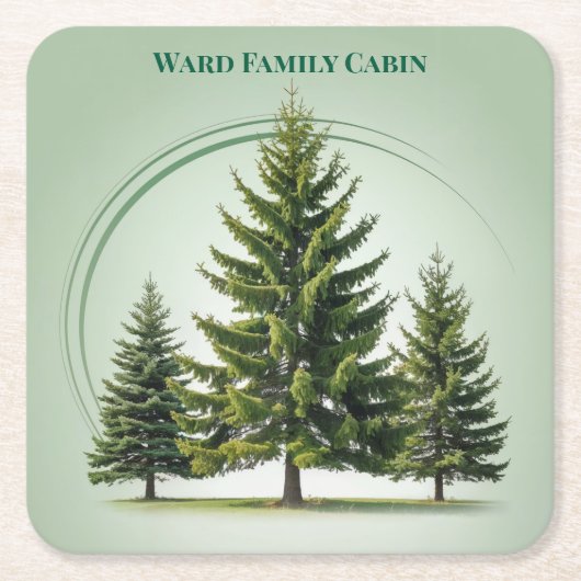 ファミリーキャビンスクエアコースターセット スクエアペーパーコースター (正面)