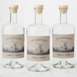 ファミリーキャビンディアパインツリーフォレストバーラップラベル リキュールボトルラベル