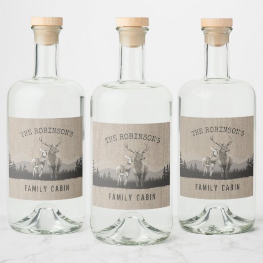 ファミリーキャビンディアパインツリーフォレストバーラップラベル リキュールボトルラベル (ボトル)