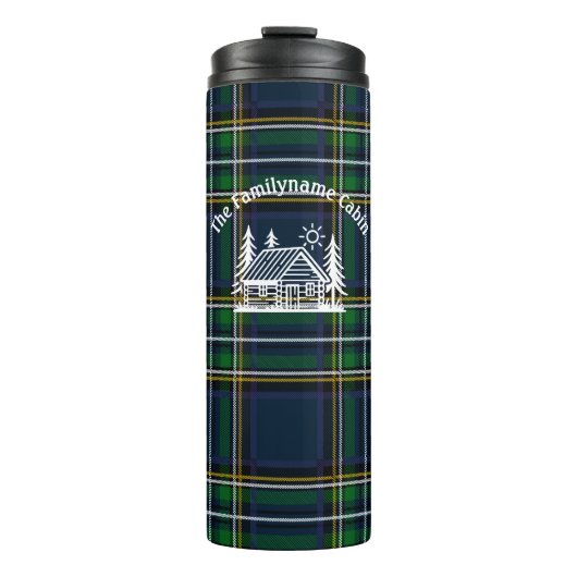 ファミリーキャビンパーソナライズされたプレイド タンブラー (正面)