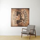 ファミリーキャビンパーソナライズされた名素朴木製 タペストリー (インサイチュ(横))