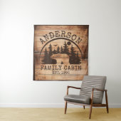 ファミリーキャビンパーソナライズされた名素朴木製 タペストリー (インサイチュ)