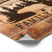 ファミリーキャビンパーソナライズされた名素朴木製 ポスター (角)