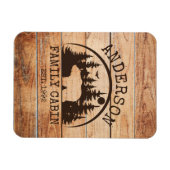 ファミリーキャビンパーソナライズされた名素朴木製 マグネット (横)