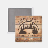 ファミリーキャビンパーソナライズされた名素朴木製 マグネット (正面/裏面)