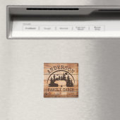 ファミリーキャビンパーソナライズされた名素朴木製 マグネット (インサイチュ (食洗機))