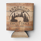 ファミリーキャビンパーソナライズされた名素朴木製 缶クーラー (正面)
