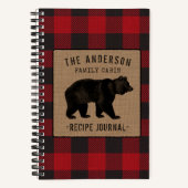 ファミリーキャビンベアレッドプレイドミニレシピジャーナル ノートブック (正面)