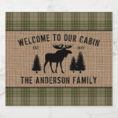 ファミリーキャビンムースパイングリーンプレイドバーラップラベル リキュールボトルラベル (シングルラベル)