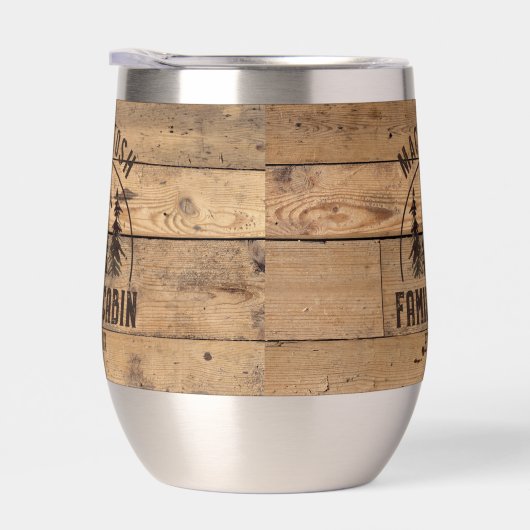 ファミリーキャビン名素朴ウッドパーソナライズされた (右面)