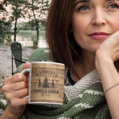 ファミリーキャビン名素朴ウッドパーソナライズされた コーヒーマグカップ