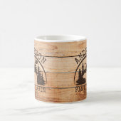 ファミリーキャビン木造パーソナライズされた名素朴 コーヒーマグカップ (中央)