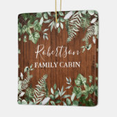 ファミリーキャビン素朴ウッドウォーターカラーアイビーセージシダ セラミックオーナメント (左)